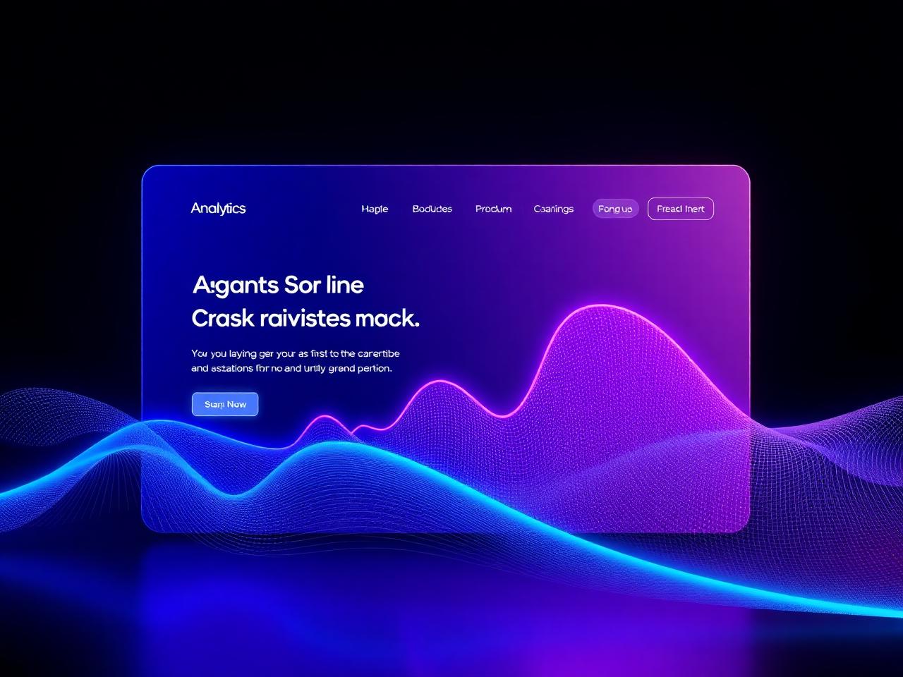 Loopwork agency site mockup with rising analytics chart